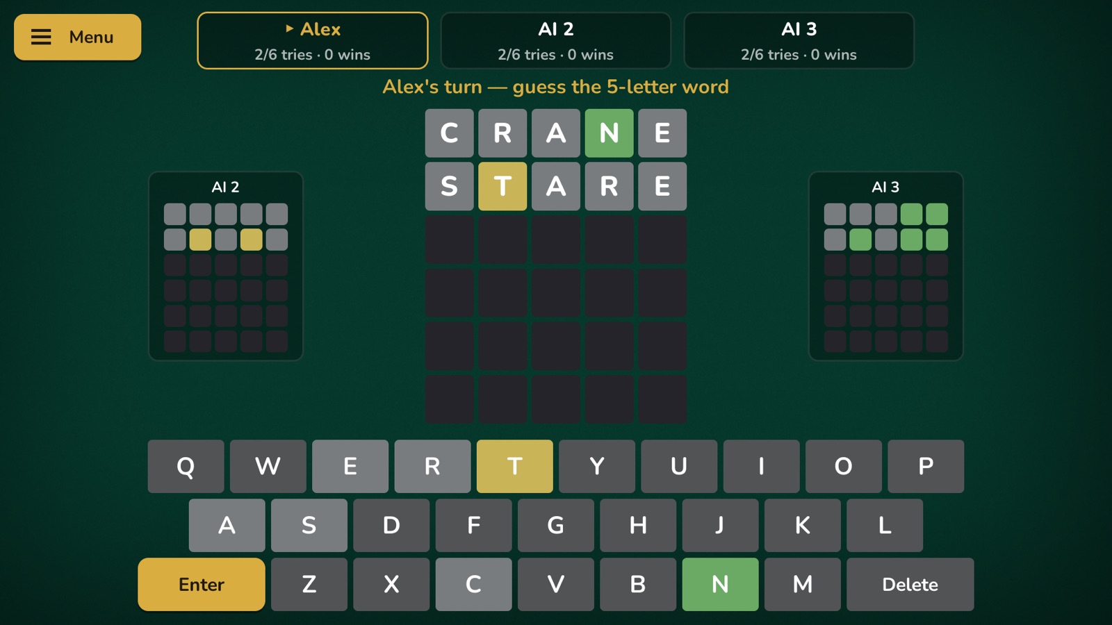A round of Word Guess