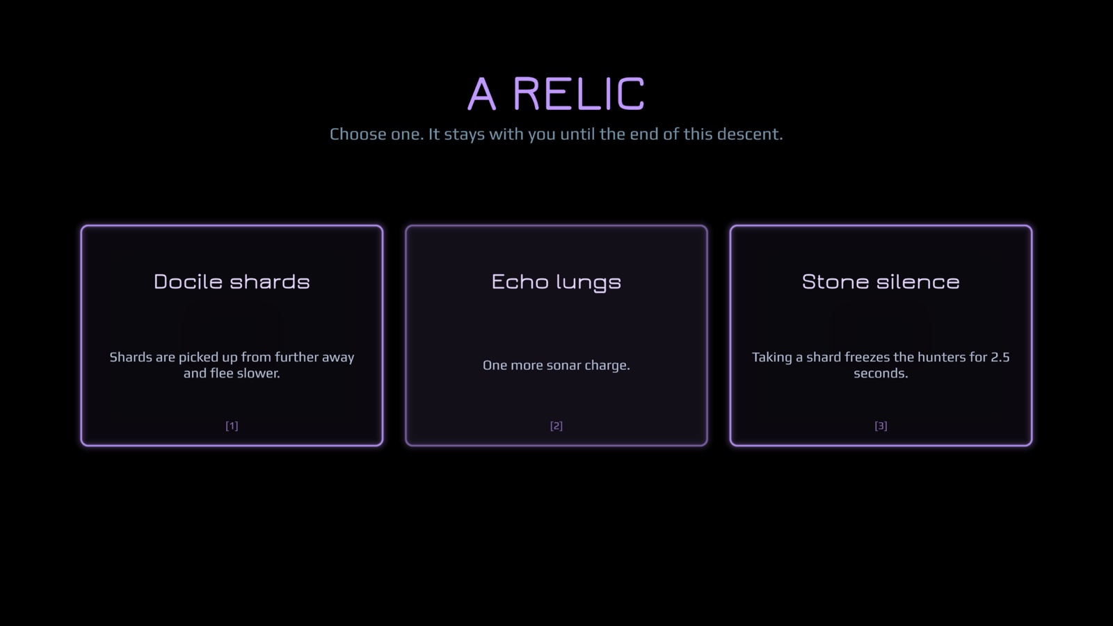 Choosing a relic between two levels