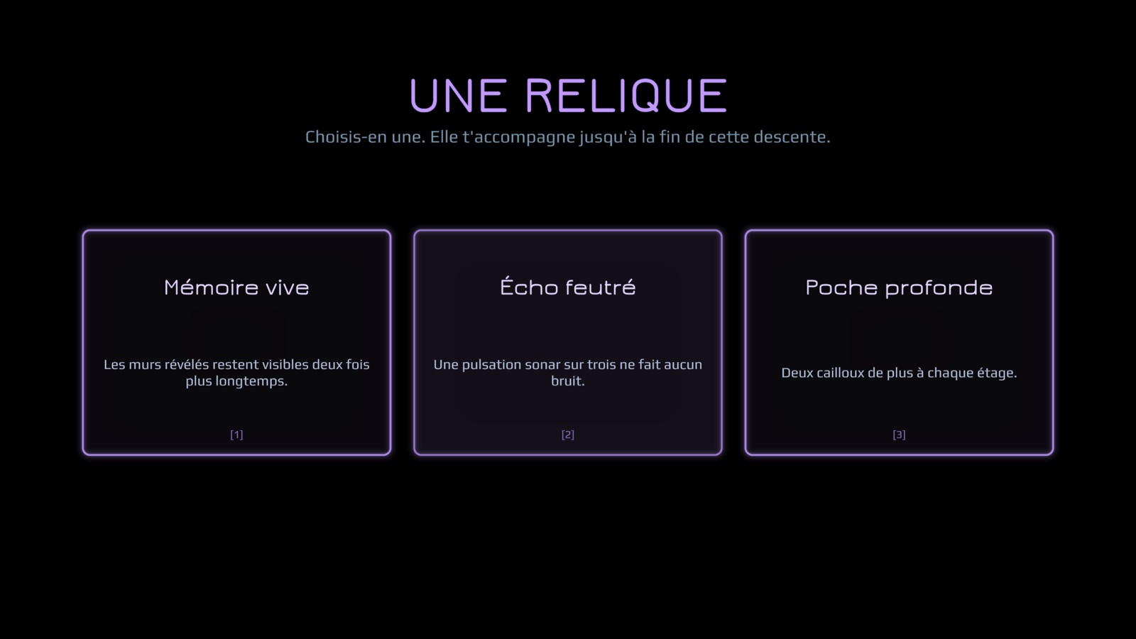 Le choix d'une relique entre deux niveaux